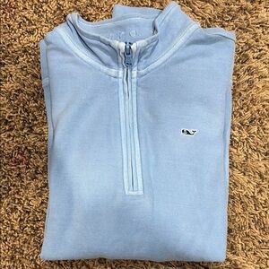 Vineyard Vines Kids Light Blue Quarter-Zip Sweater